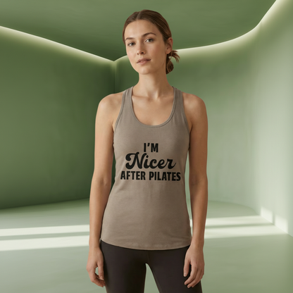 I'm Nicer After Pilates Racer Tanktop