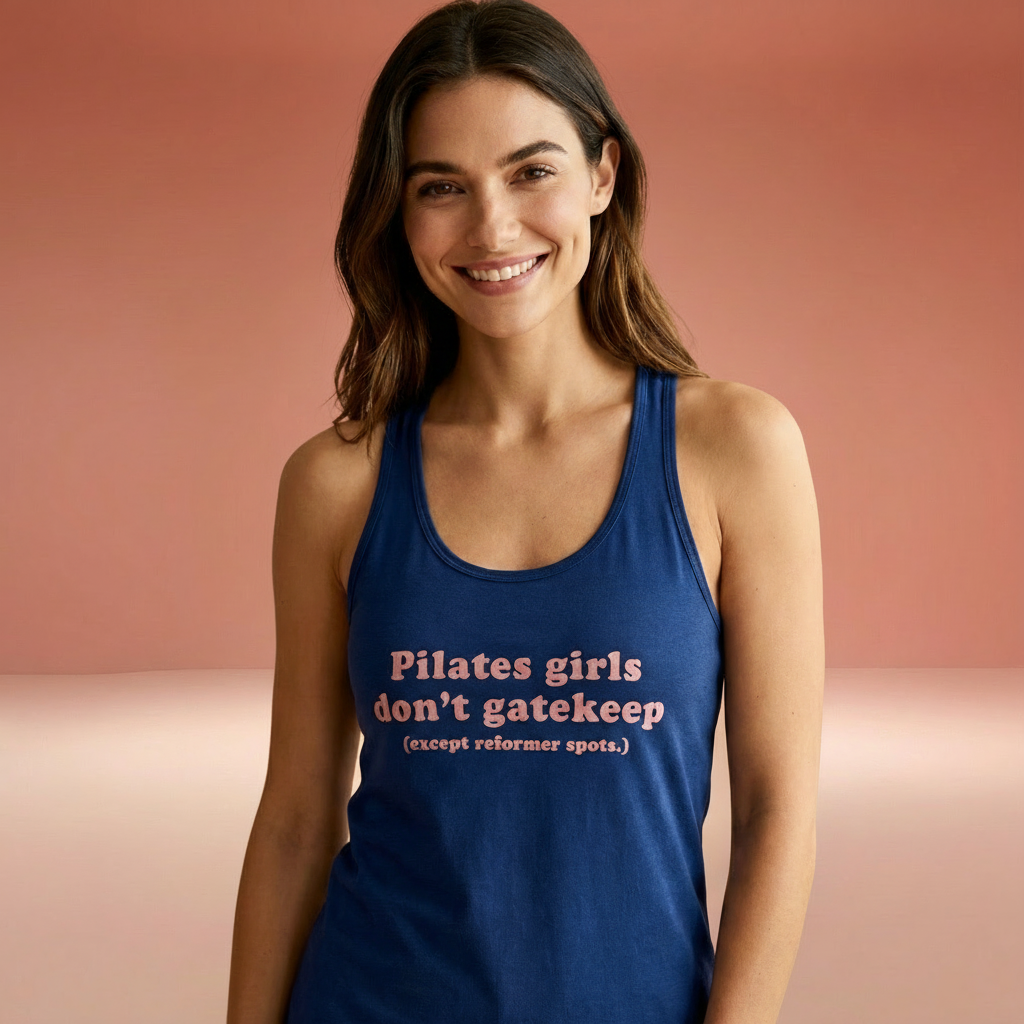 Pilates Girls Don't Gatekeep Racer Tanktop
