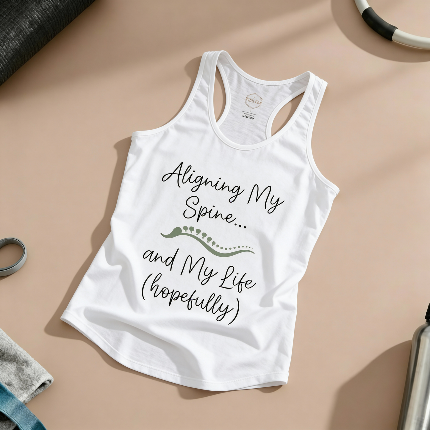 Alining Spine And Life Hopefully Racer Tanktop