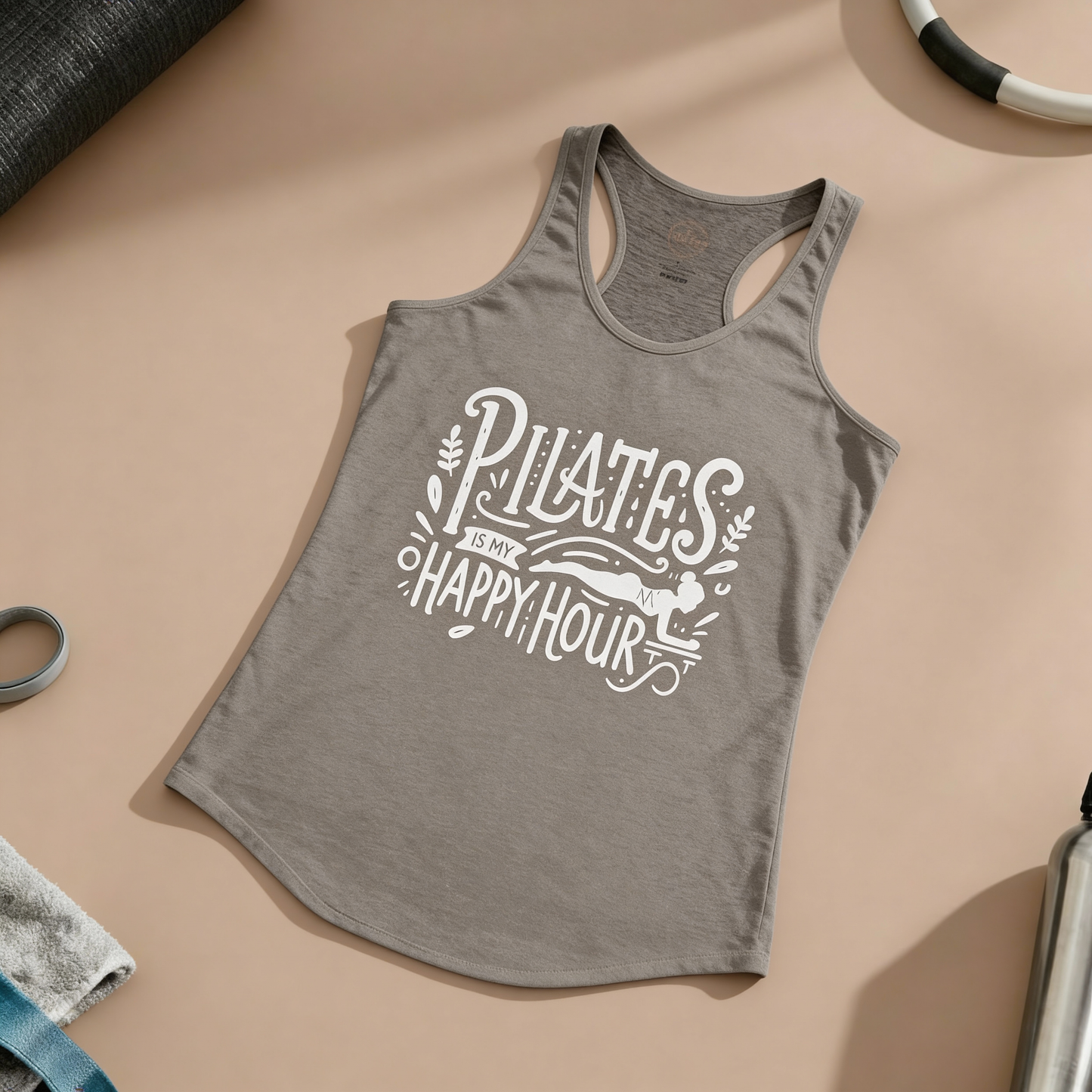 Pilates Is My Happy Hour Racer Tanktop