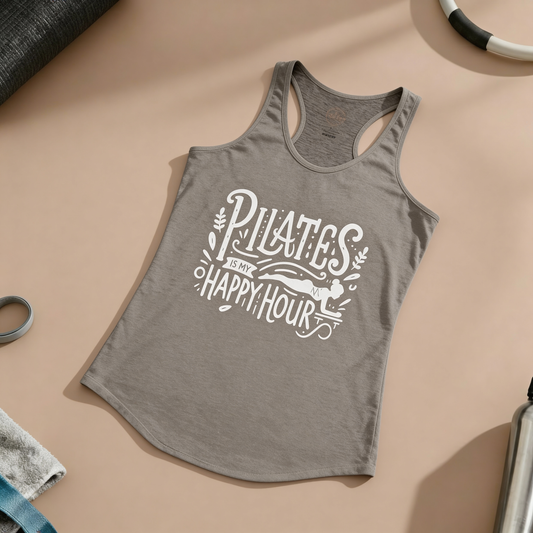 Pilates Is My Happy Hour Racer Tanktop