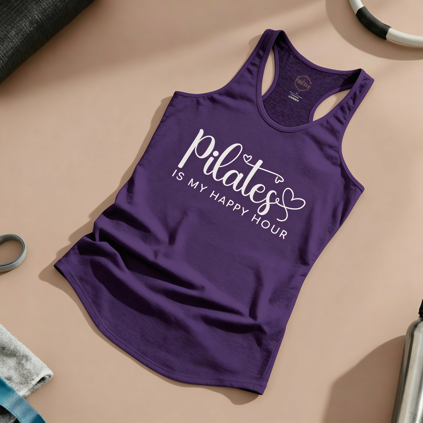 Pilates Is My Happy Hour Racer Tanktop