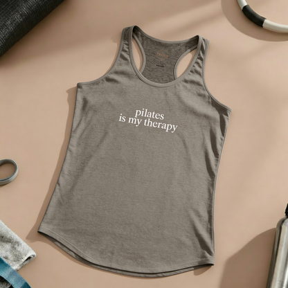 Pilates Is My Therapy Racer Tanktop