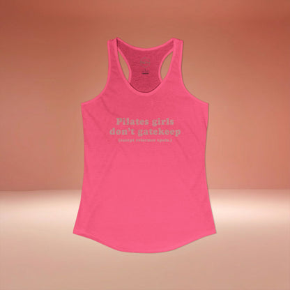 Pilates Girls Don't Gatekeep Racer Tanktop
